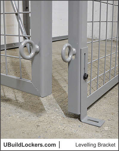 Locker Levelling Bracket + Stainless Steel Hasp Set : Wire Mesh Storage Lockers for Condos and High Rise Towers | U-BuildLockers.com