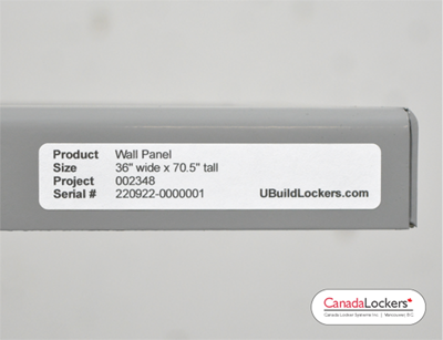 How to Order Storage Lockers: Part numbers on wall and door panels for ease of identification on site.