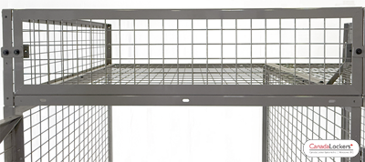 Mesh ceilings lay flat and sag-free thanks to our fully-framed and welded ceilings. They are also more theft-resistant vs lockers with a sheet of mesh just tied on with re-bar ties.