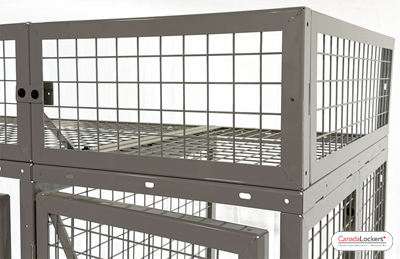 Mesh Storage Locker Transom Panel - The transom panel is used to prevent storage on top of the locker that may interfere with sprinkler operation.