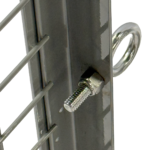 Our mesh storage lockers employ 2 stainless lock hasps that are useful in resisting theft. Each hasp is fastened on the back using a nylon-threaded nut that cannot be unwound from the front.