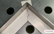 The benefits of using our precision laser cut and press brake can be seen in the way our panel corners fit together tightly and align.